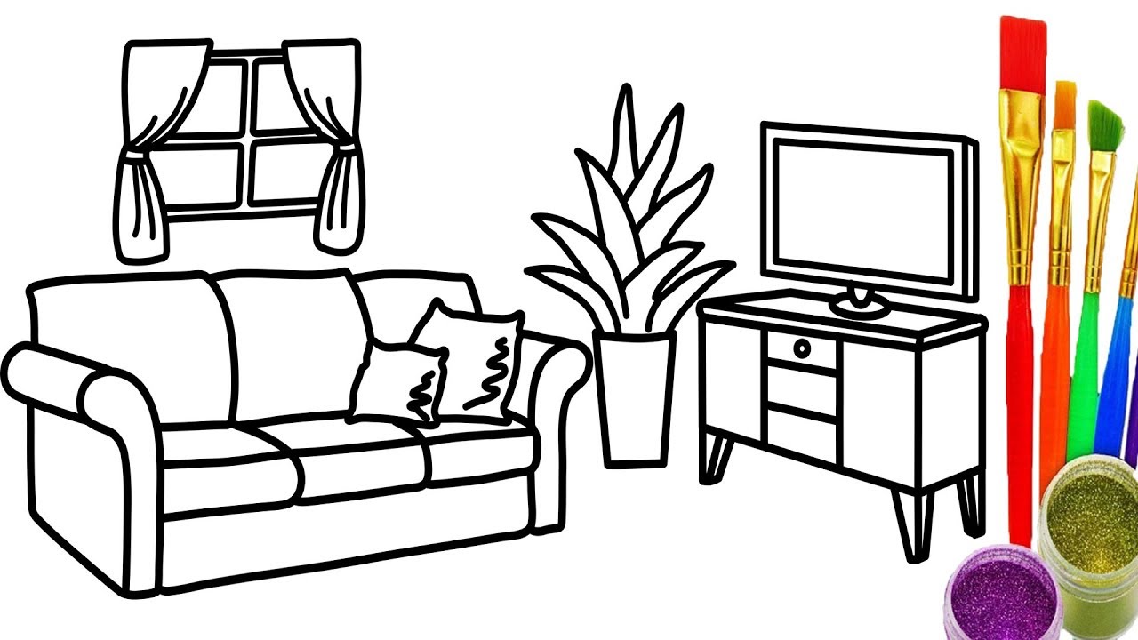 simple living room sketch