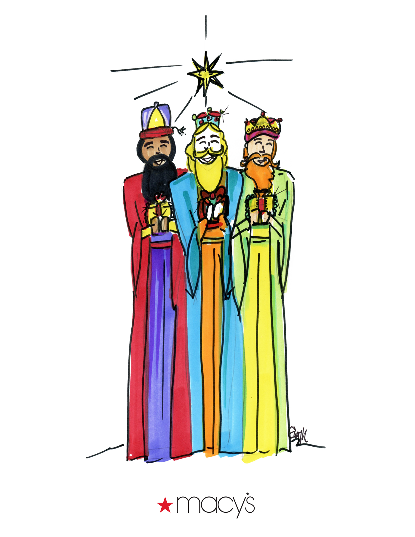 3 Wise Men Drawing | Free download on ClipArtMag