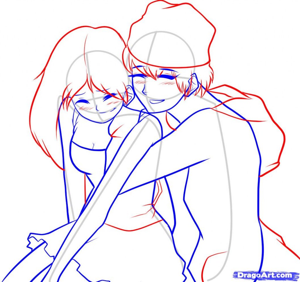 Anime Hug Drawing | Free download on ClipArtMag