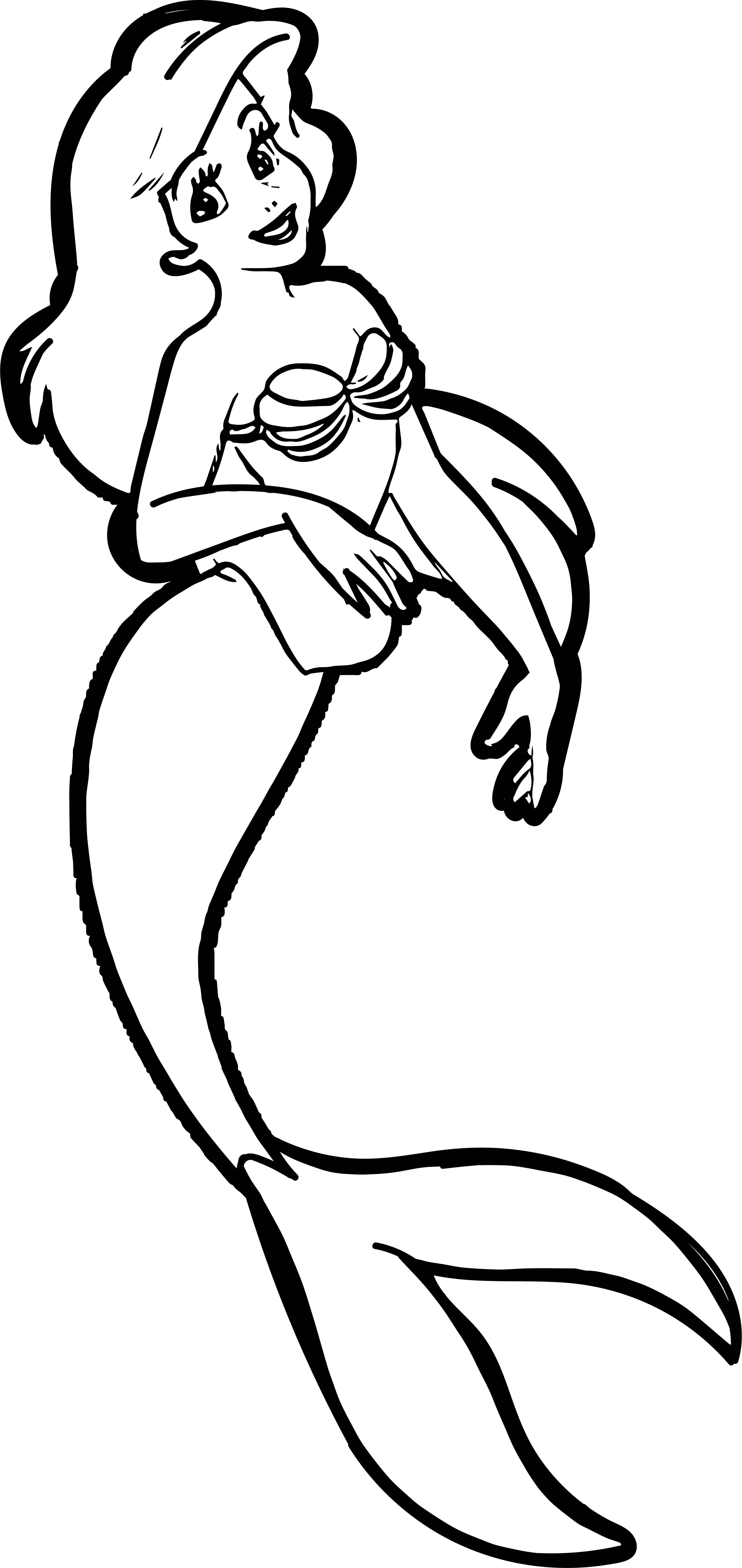 ariel coloring mermaid drawing air princess disney clipartmag cartoon wecoloringpage