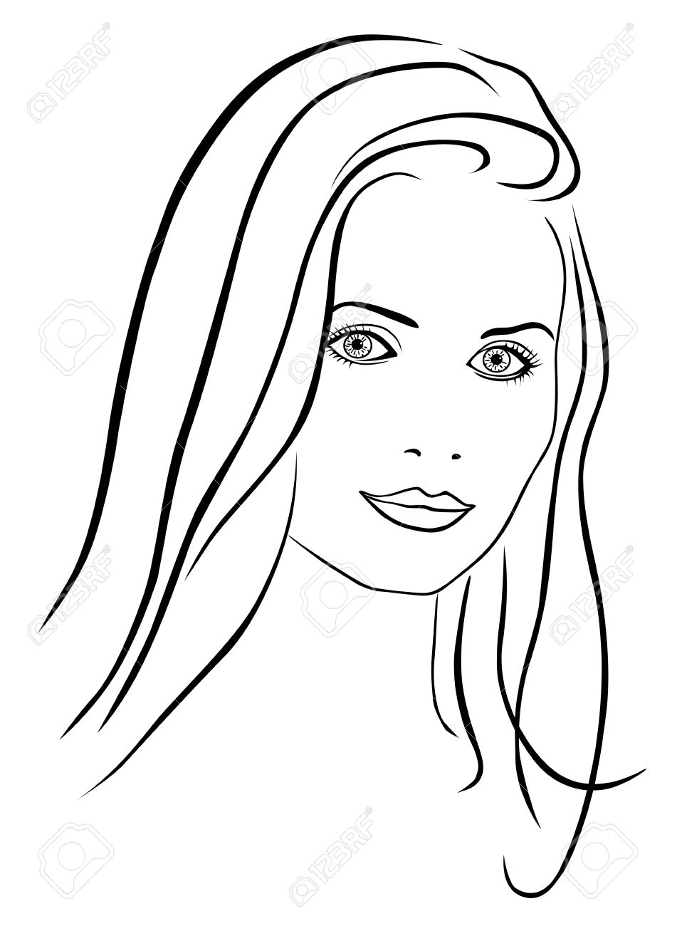 Pretty Lady Drawing | Free download on ClipArtMag