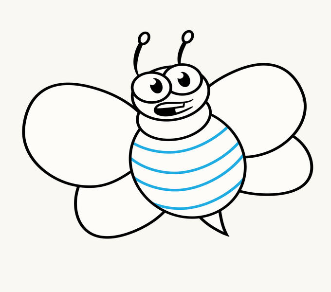 Cartoon Bee Drawing Easy - cartoon media