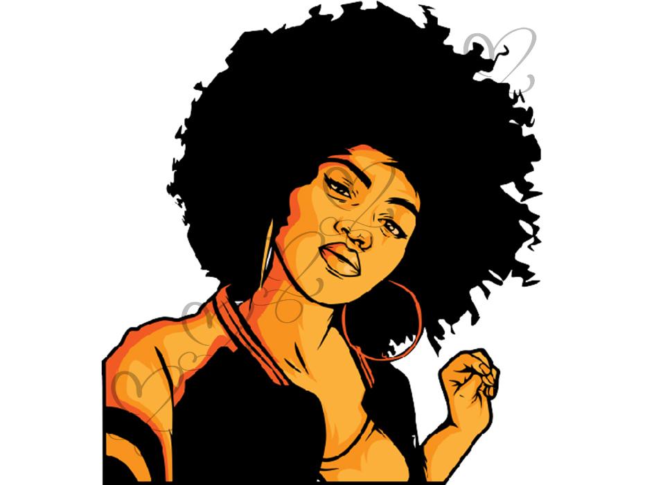 Black Girl With Afro Drawing | Free download on ClipArtMag