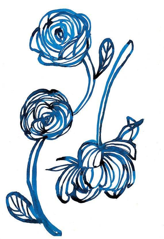 Blue Rose Drawing | Free download on ClipArtMag