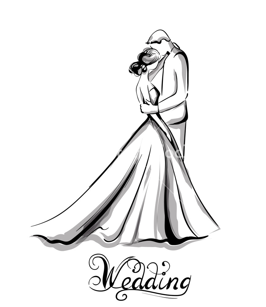 Bride And Groom Drawing | Free download on ClipArtMag