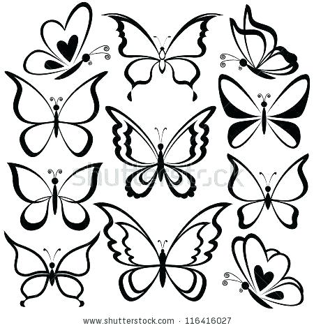 Collection of Butterfly outline clipart | Free download best Butterfly