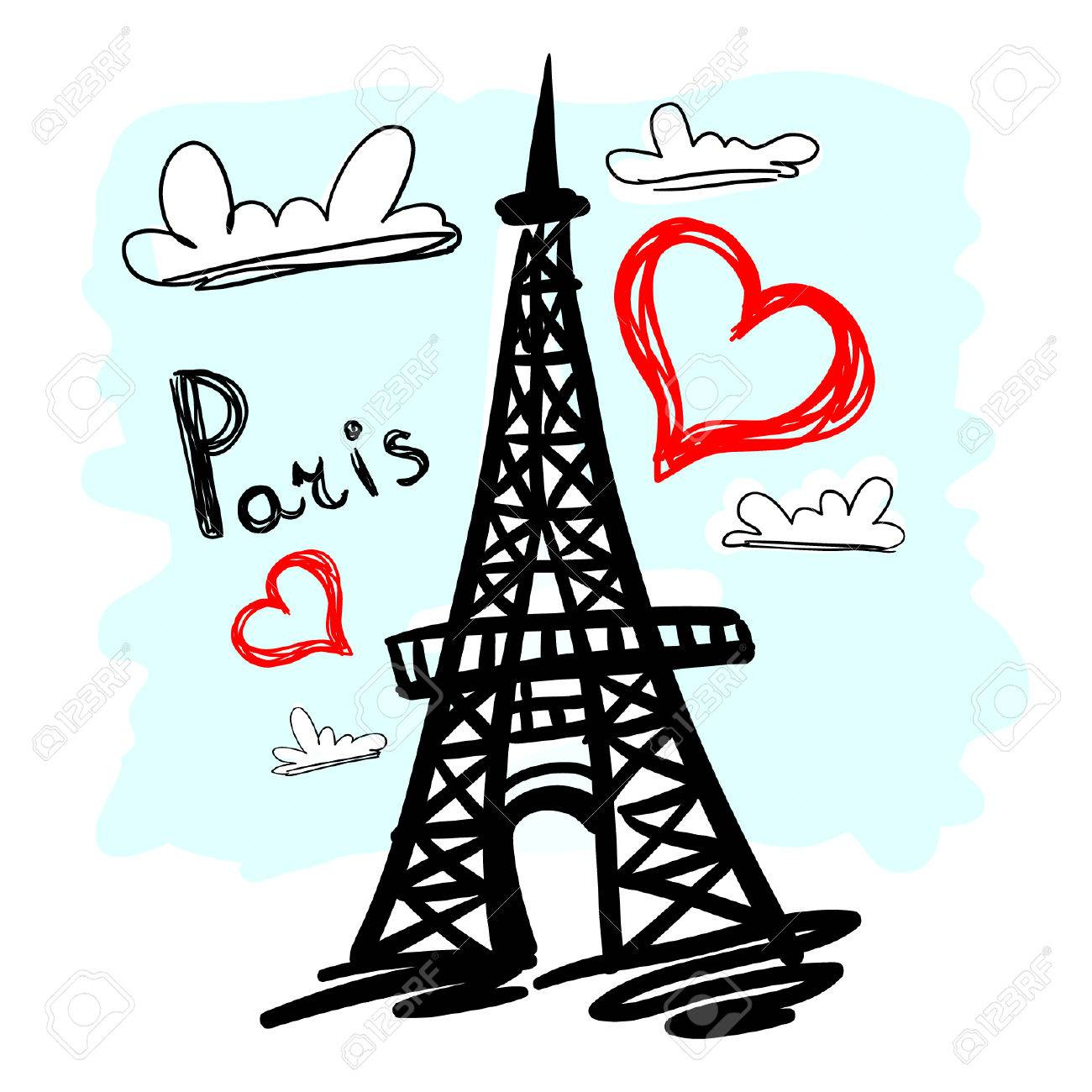 Cartoon Drawing Of The Eiffel Tower Free download on ClipArtMag