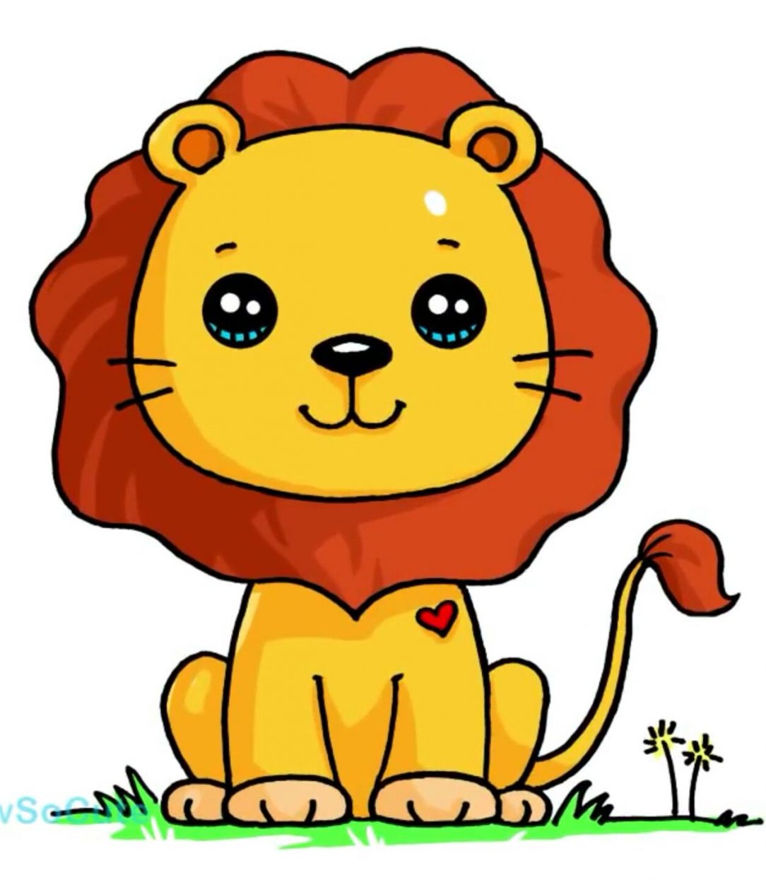 Cartoon Lion Face Drawing Free download on ClipArtMag