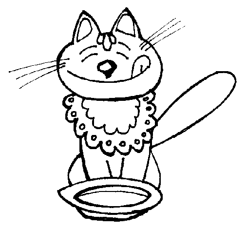 Cat Eating Drawing | Free download on ClipArtMag