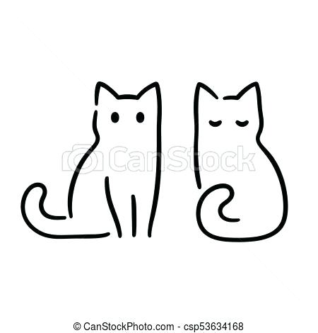 Basic Simple Cat Outline - meioambientesuianealves