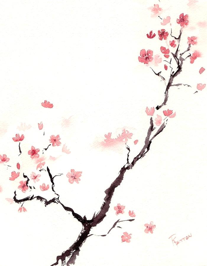 Cherry Blossom Branch Drawing | Free download on ClipArtMag