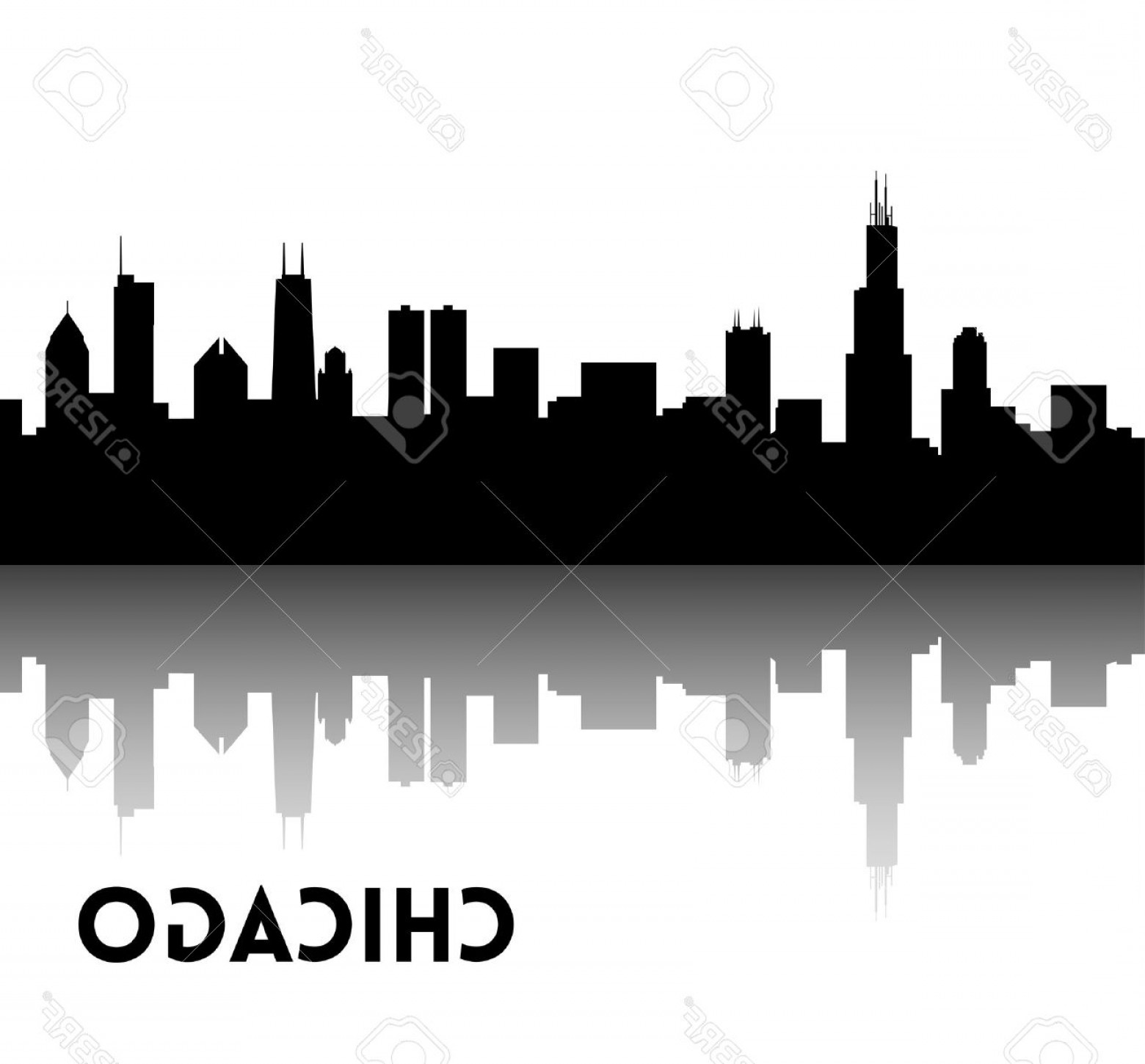Chicago Skyline Outline Drawing Free download on ClipArtMag