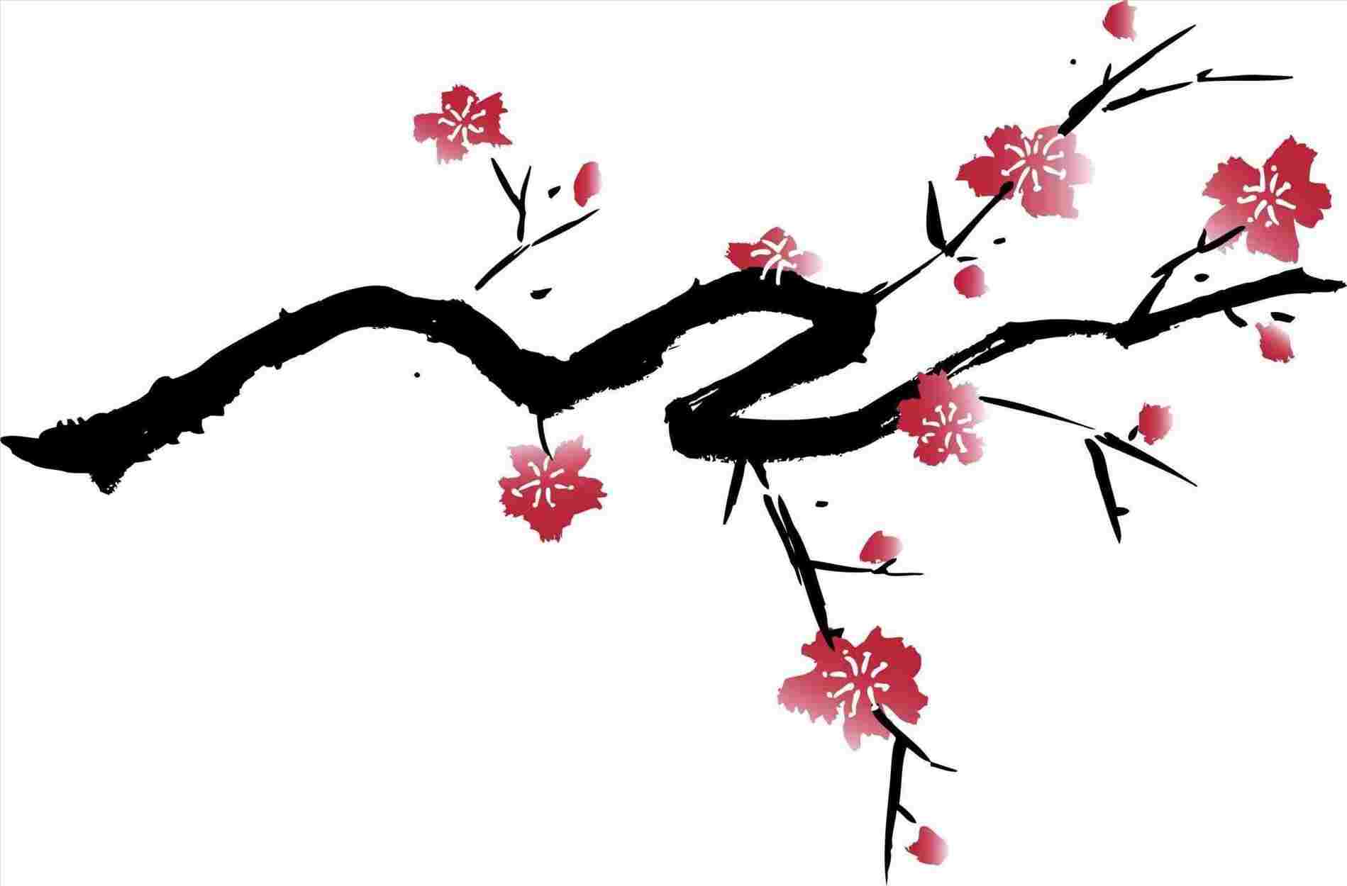 Chinese Cherry Blossom Drawing Free download on ClipArtMag