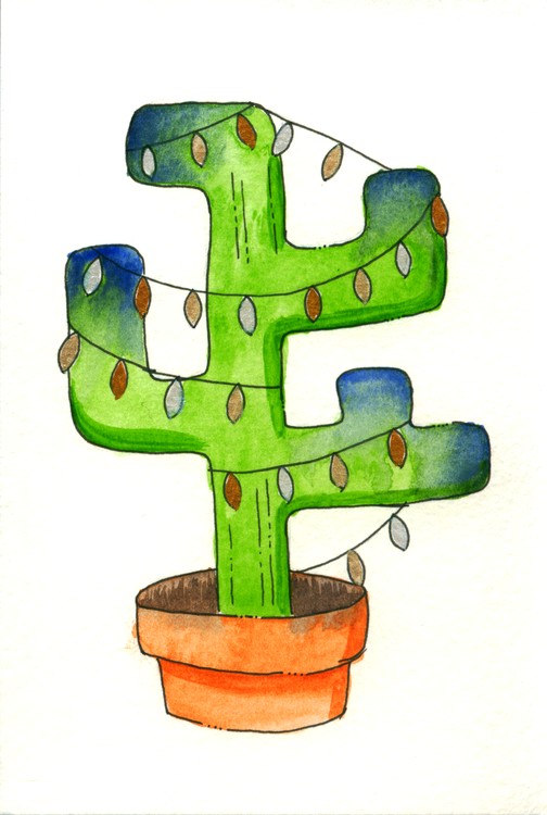 Christmas Cactus Drawing Free download on ClipArtMag