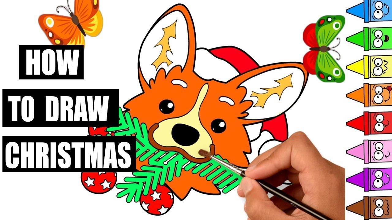 Christmas Dog Drawing | Free download on ClipArtMag