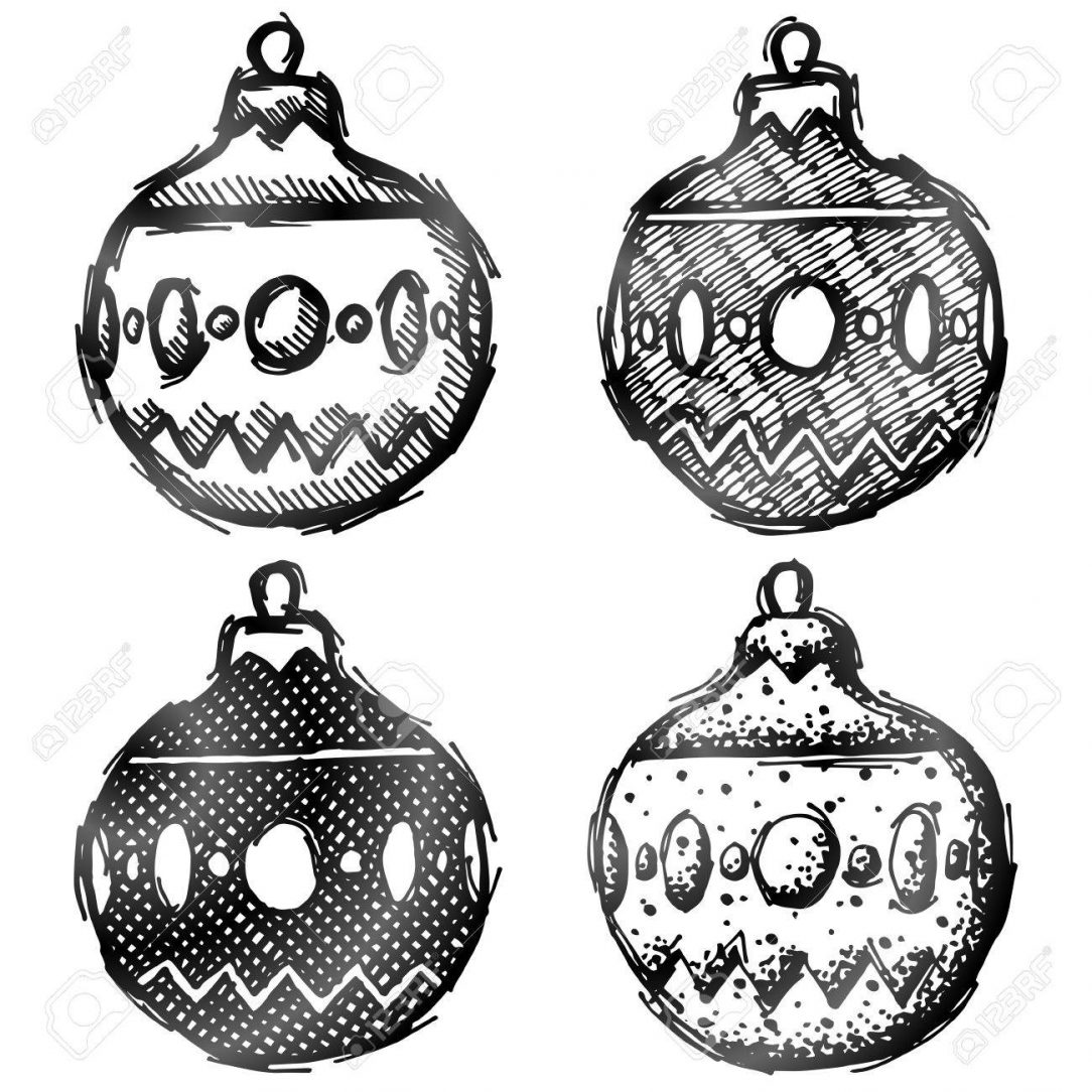 Christmas Ornament Line Drawing | Free download on ClipArtMag