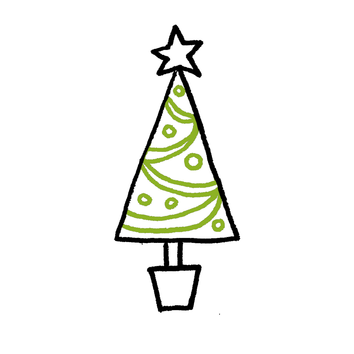 Christmas Tree Drawing Easy Free download on ClipArtMag