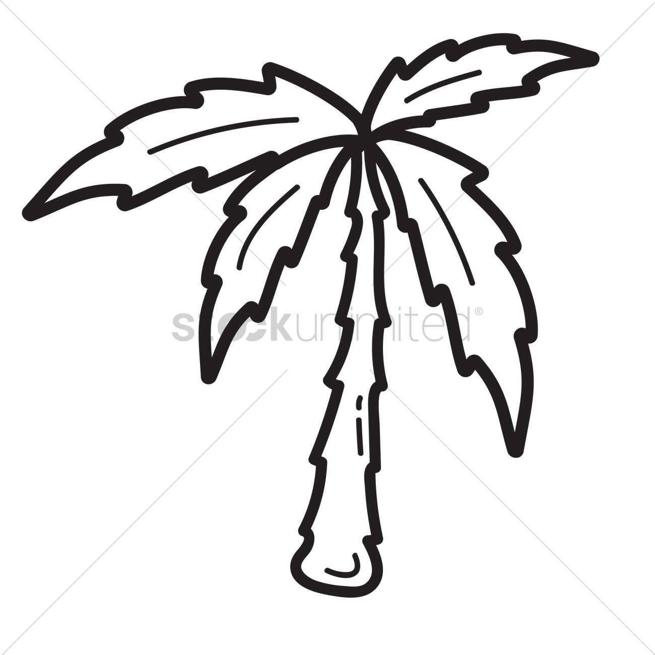 Coconut Tree Line Drawing Free download on ClipArtMag