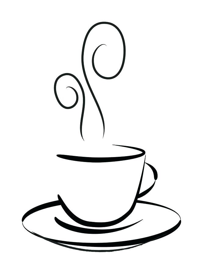 Coffee Cup Drawing Easy / Coffee Line Drawing | Free download on