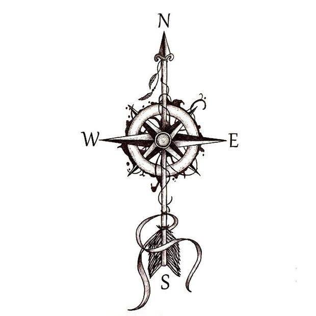 Compass Tattoo Drawing Free Download On Clipartmag