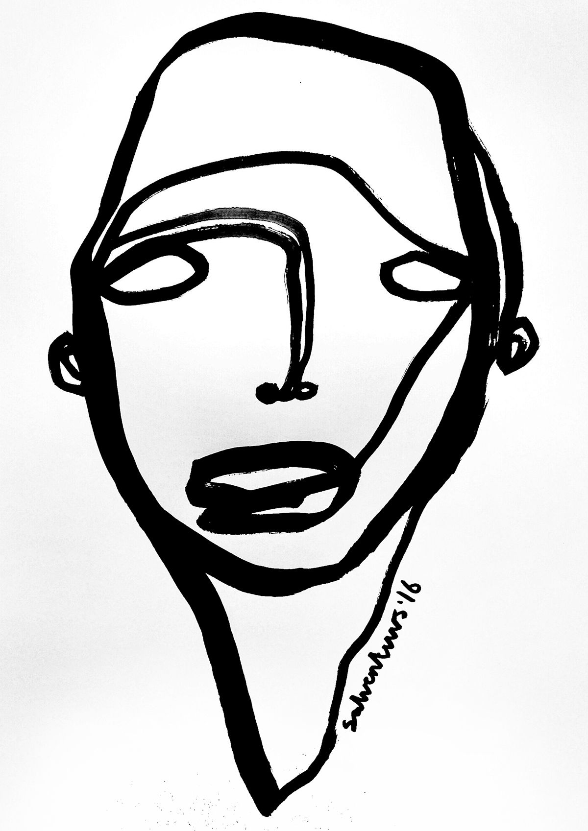 Continuous Line Drawing Face Free download on ClipArtMag