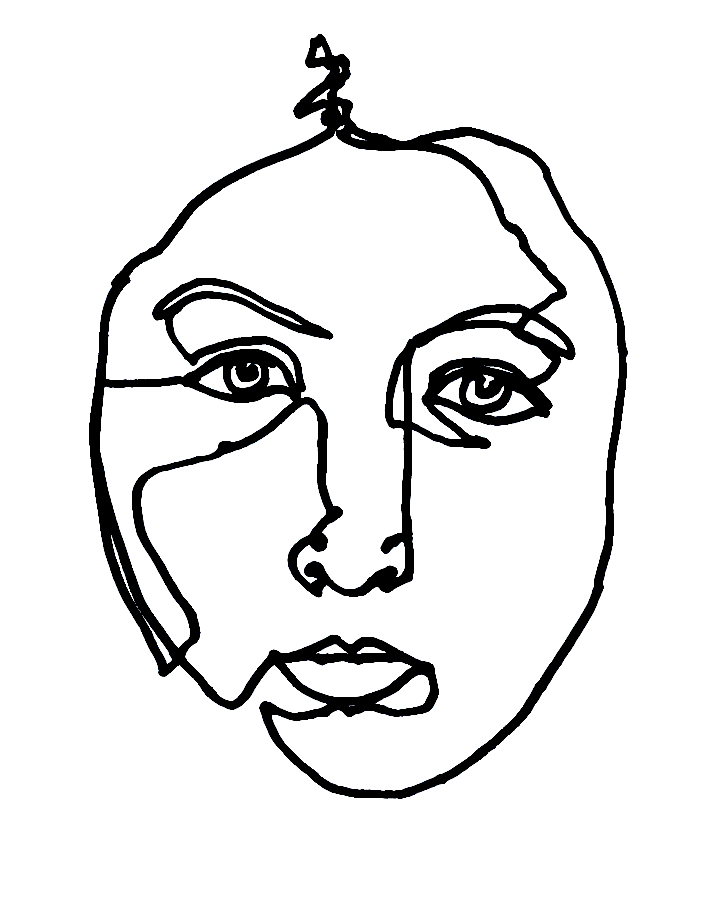 Continuous Line Drawing Face Free download on ClipArtMag