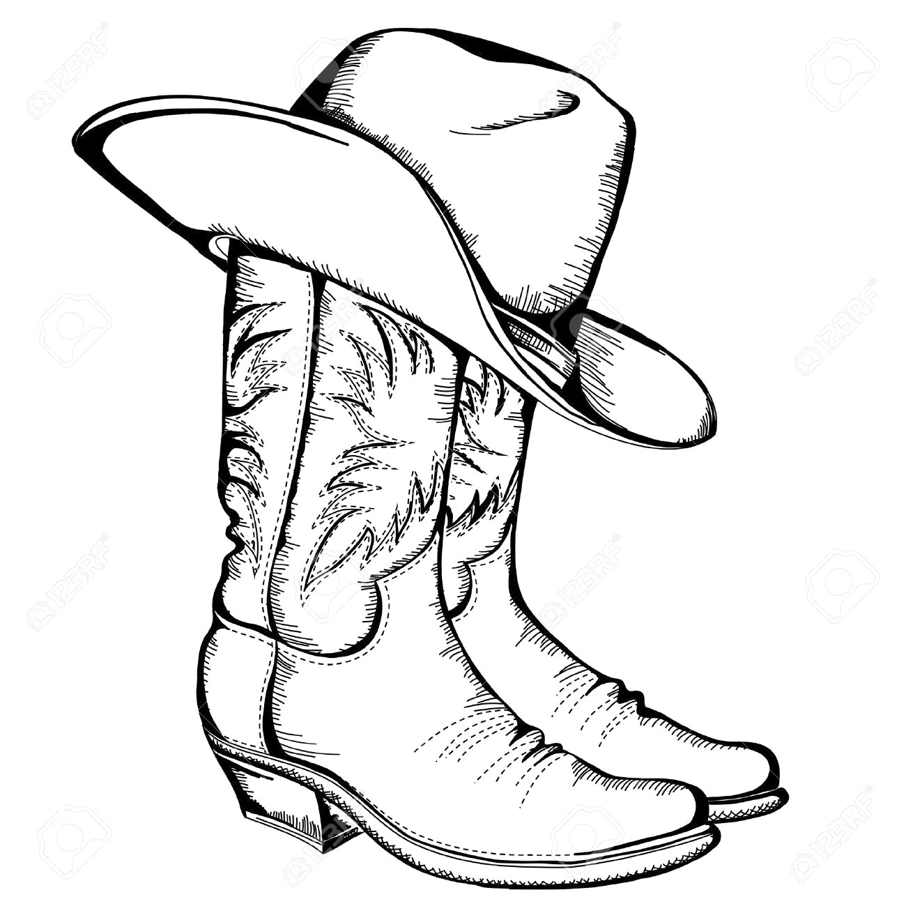 How To Draw Cowboy Boots