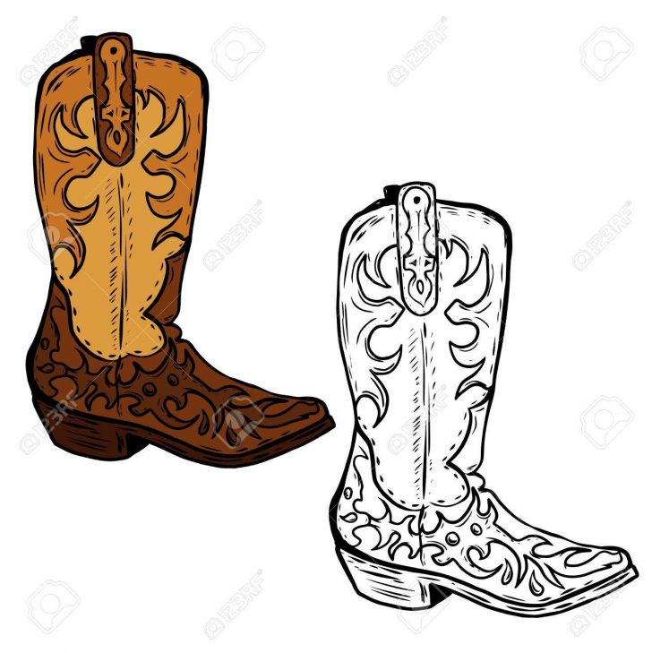 Cowboy Boots Drawing | Free download on ClipArtMag