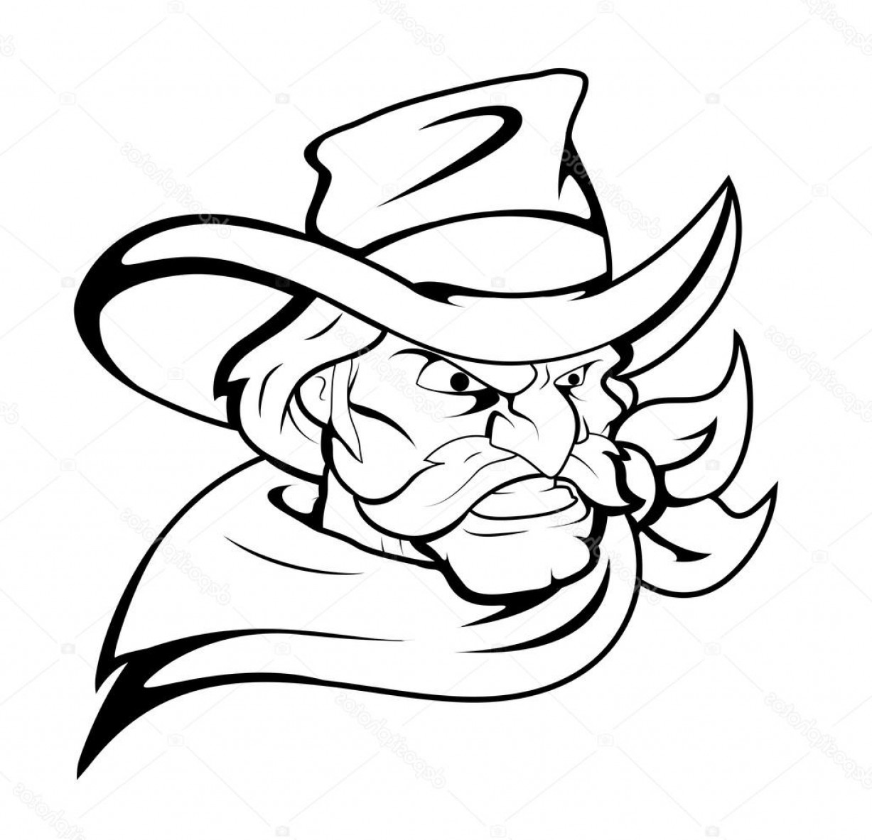 Cowboy Line Drawing Free download on ClipArtMag