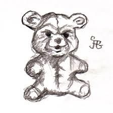 creepy teddy bear cartoon