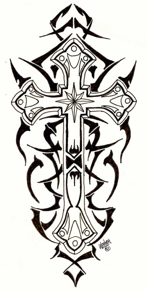 Ornate Cross Drawing Free download on ClipArtMag