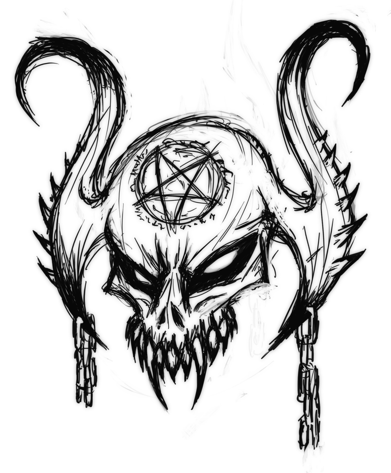 Demon Head Drawing Free download on ClipArtMag