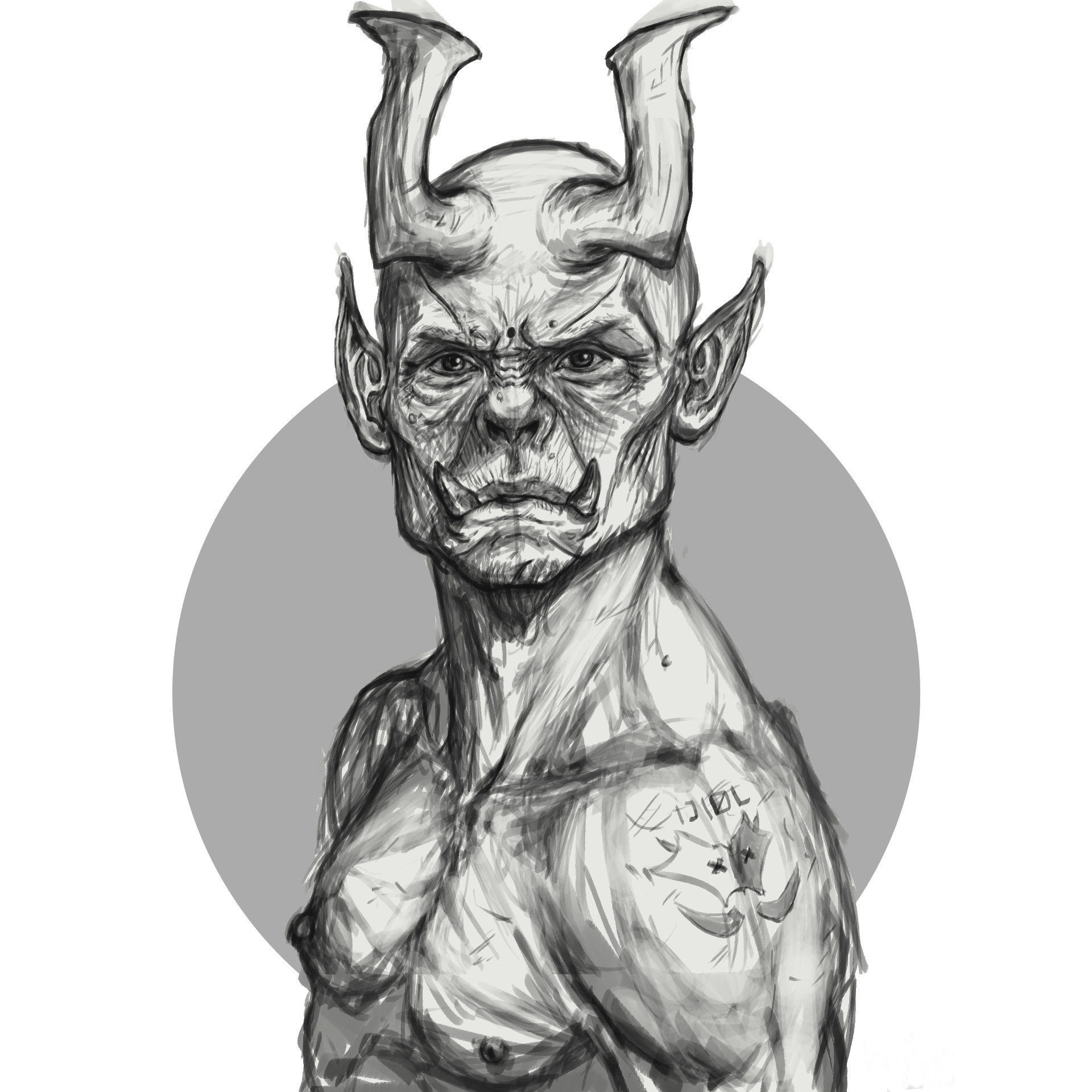 Demon Head Drawing Free download on ClipArtMag