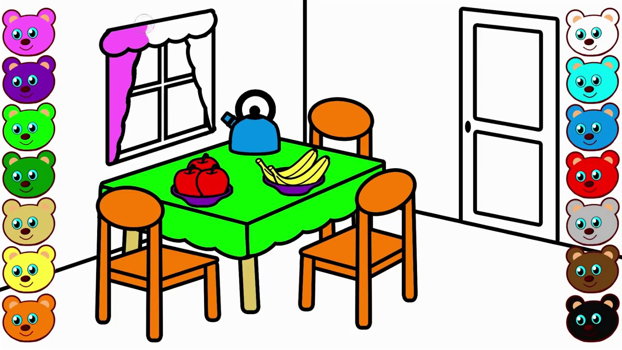 dining room cartoon drawing
