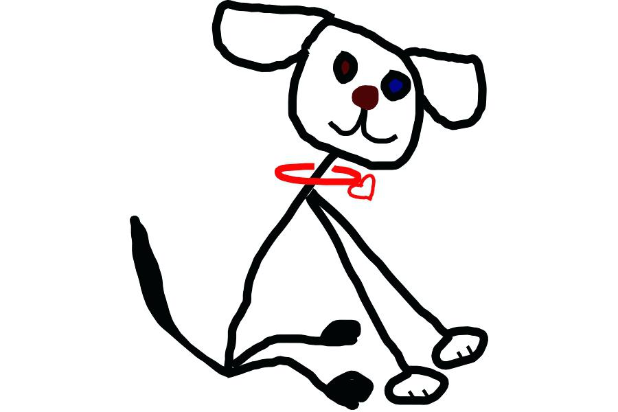 stick man dog drawing