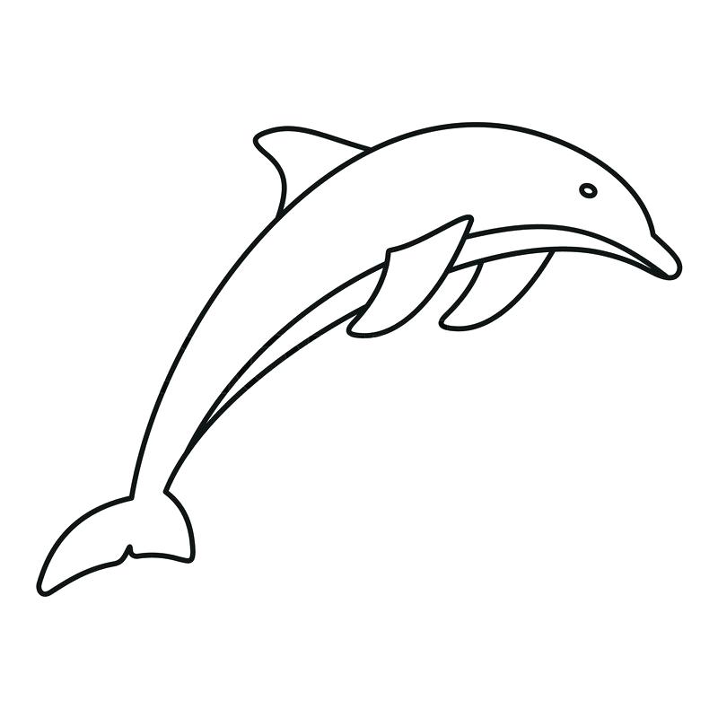 Dolphin Line Drawing Free download on ClipArtMag
