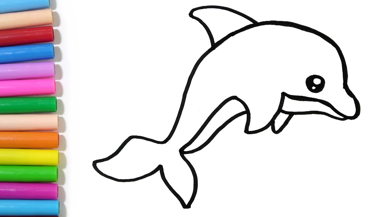 Dolphin Line Drawing Free download on ClipArtMag