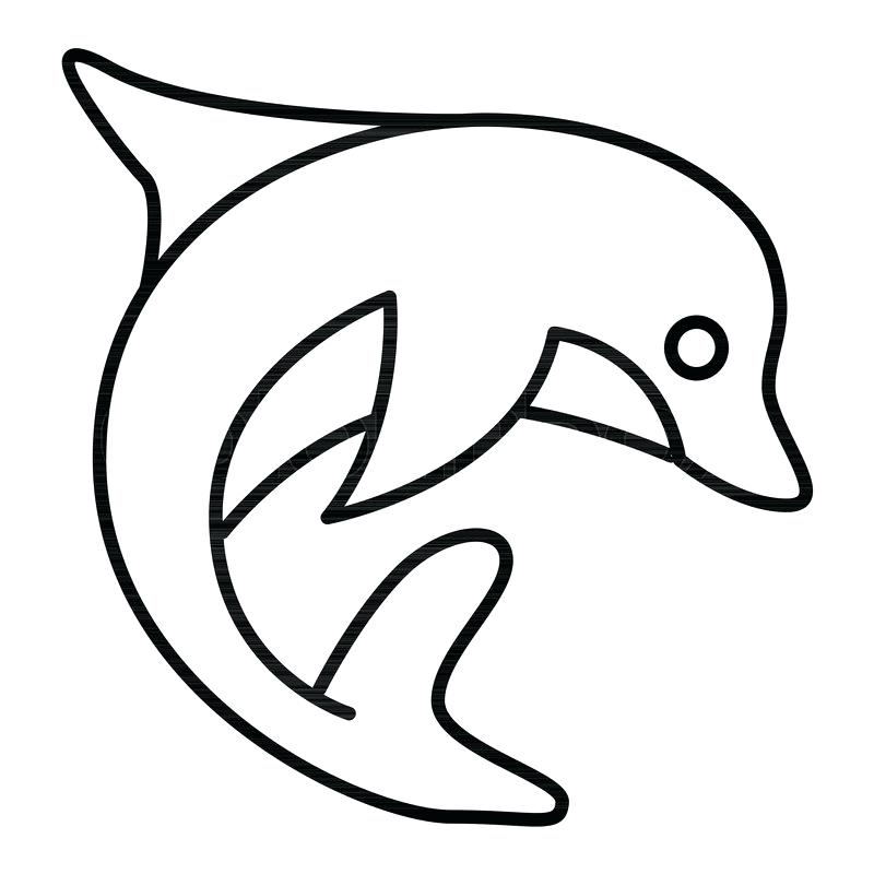 Dolphin Outline Drawing Free download on ClipArtMag