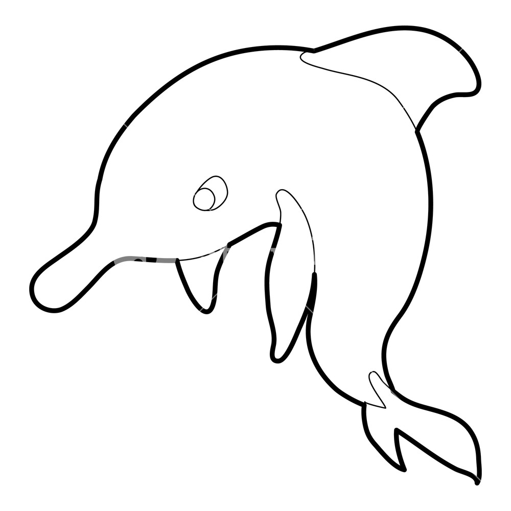 Dolphin Outline Drawing Free download on ClipArtMag