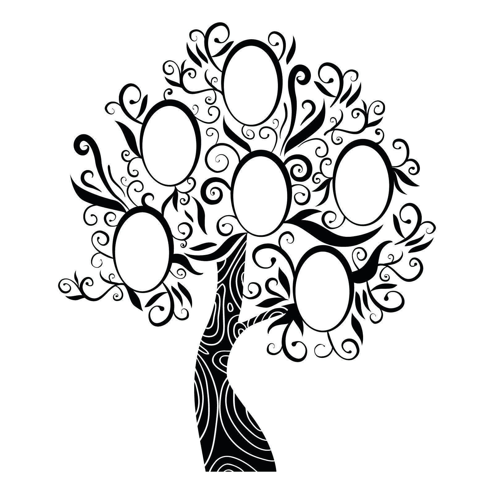 Cute Family Tree Sketch Drawing with simple drawing