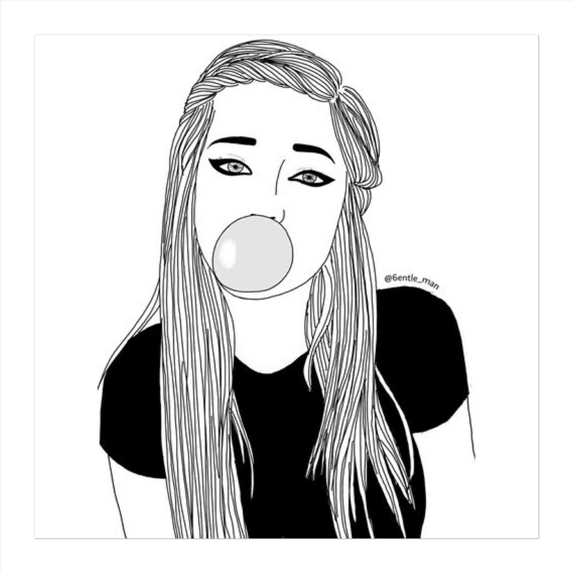 Drawing Of A Girl With Long Hair Tumblr Free Download On Clipartmag