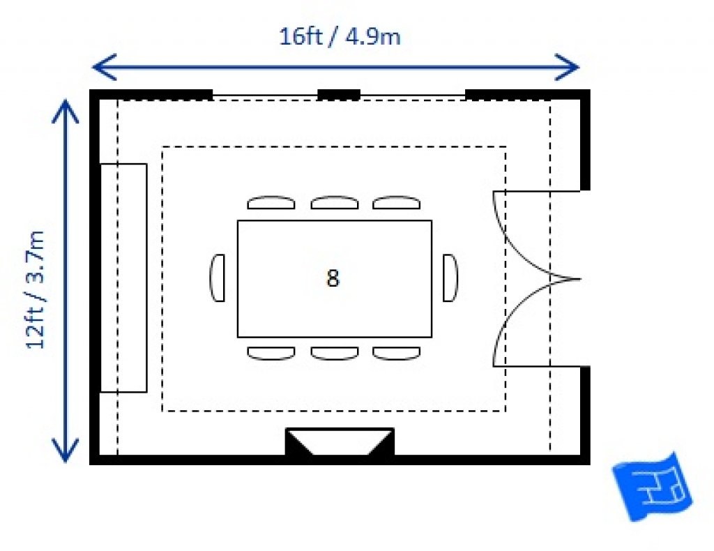 average formal dining room dimensions