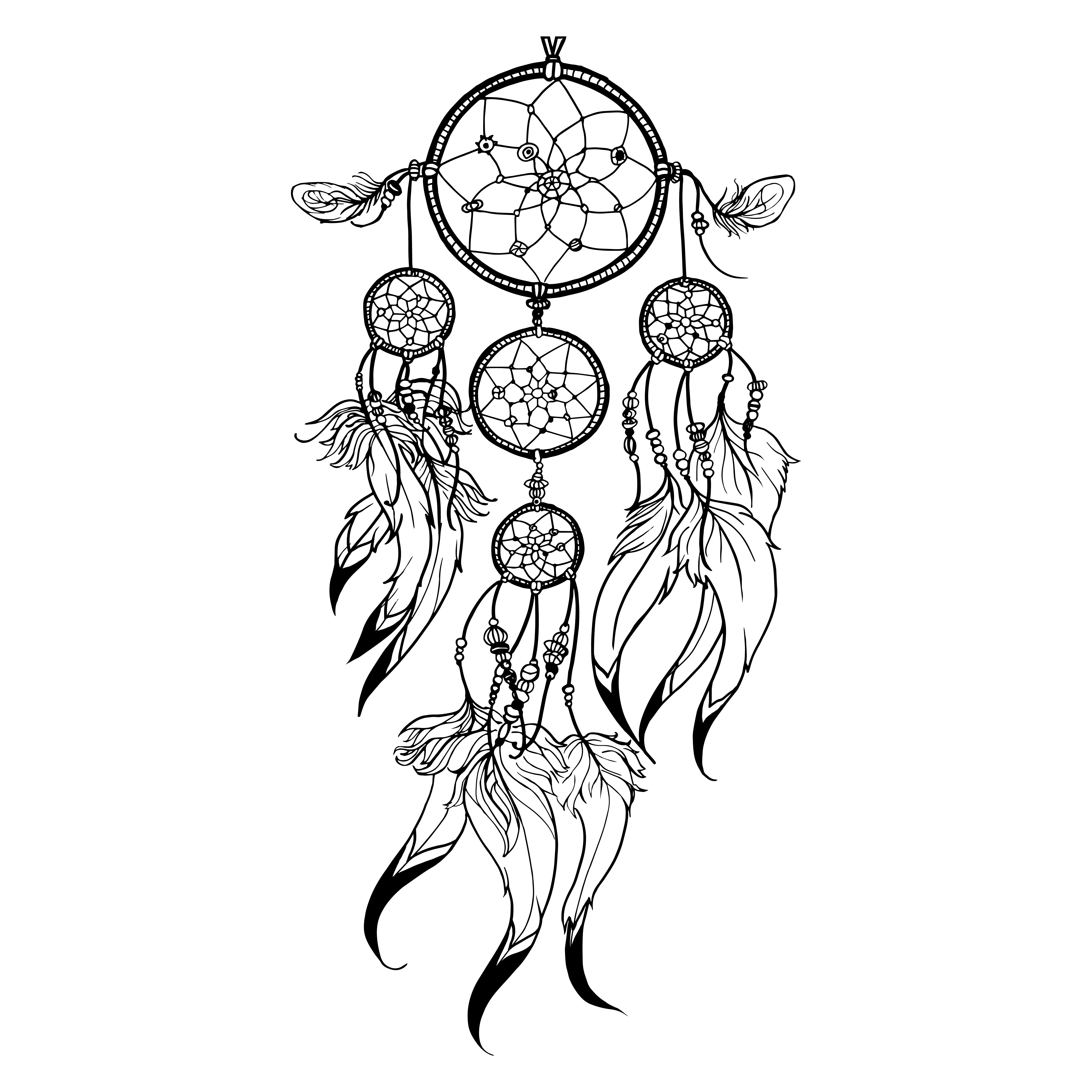 Dreamcatcher Line Drawing Free download on ClipArtMag