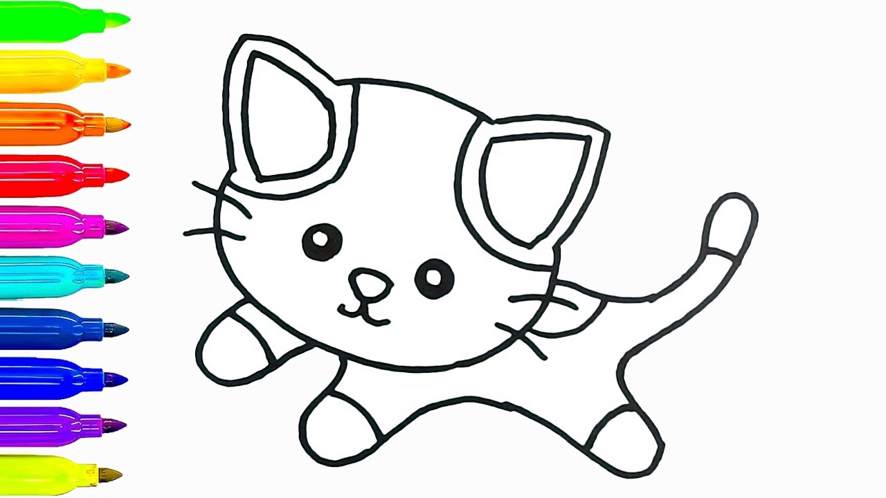 Easy Cat Drawing For Kids Free download on ClipArtMag