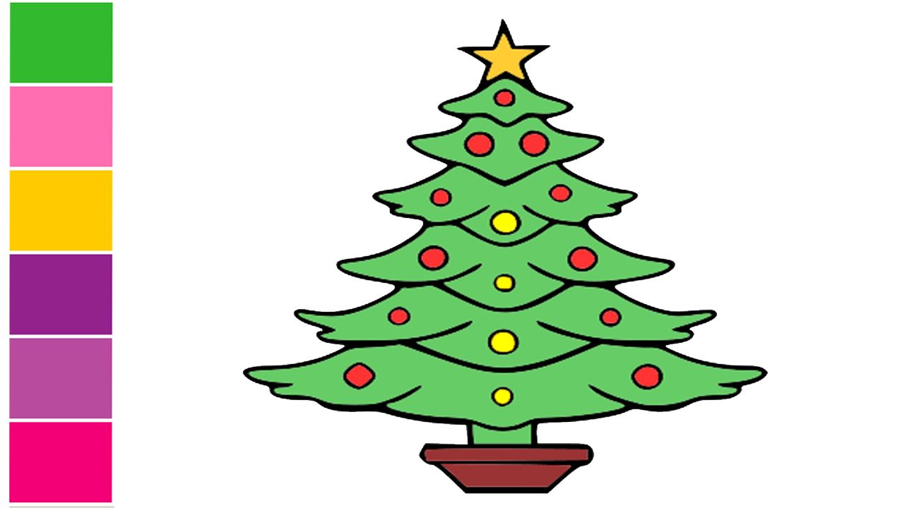 Easy Christmas Tree Drawing Free download on ClipArtMag