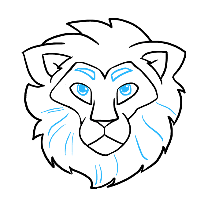 Lion Face Drawing Easy - Easy Lion Face Drawing | Bochicwasure