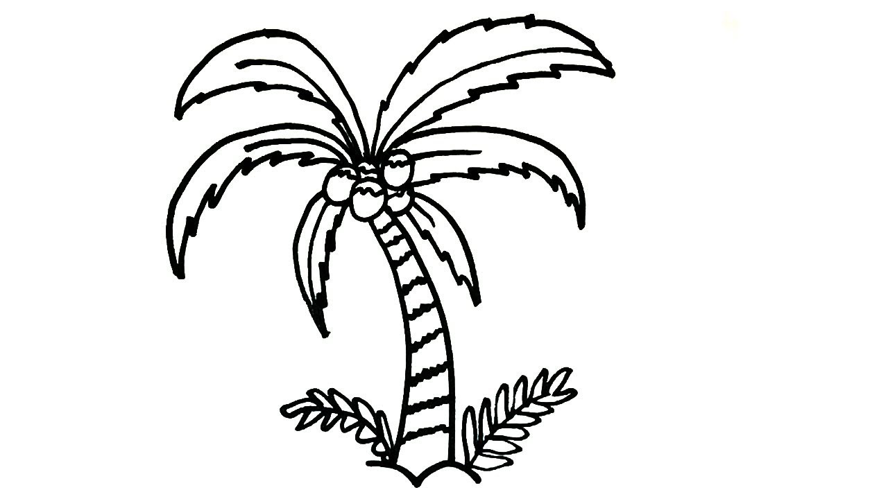 Easy Palm Tree Drawing | Free download on ClipArtMag