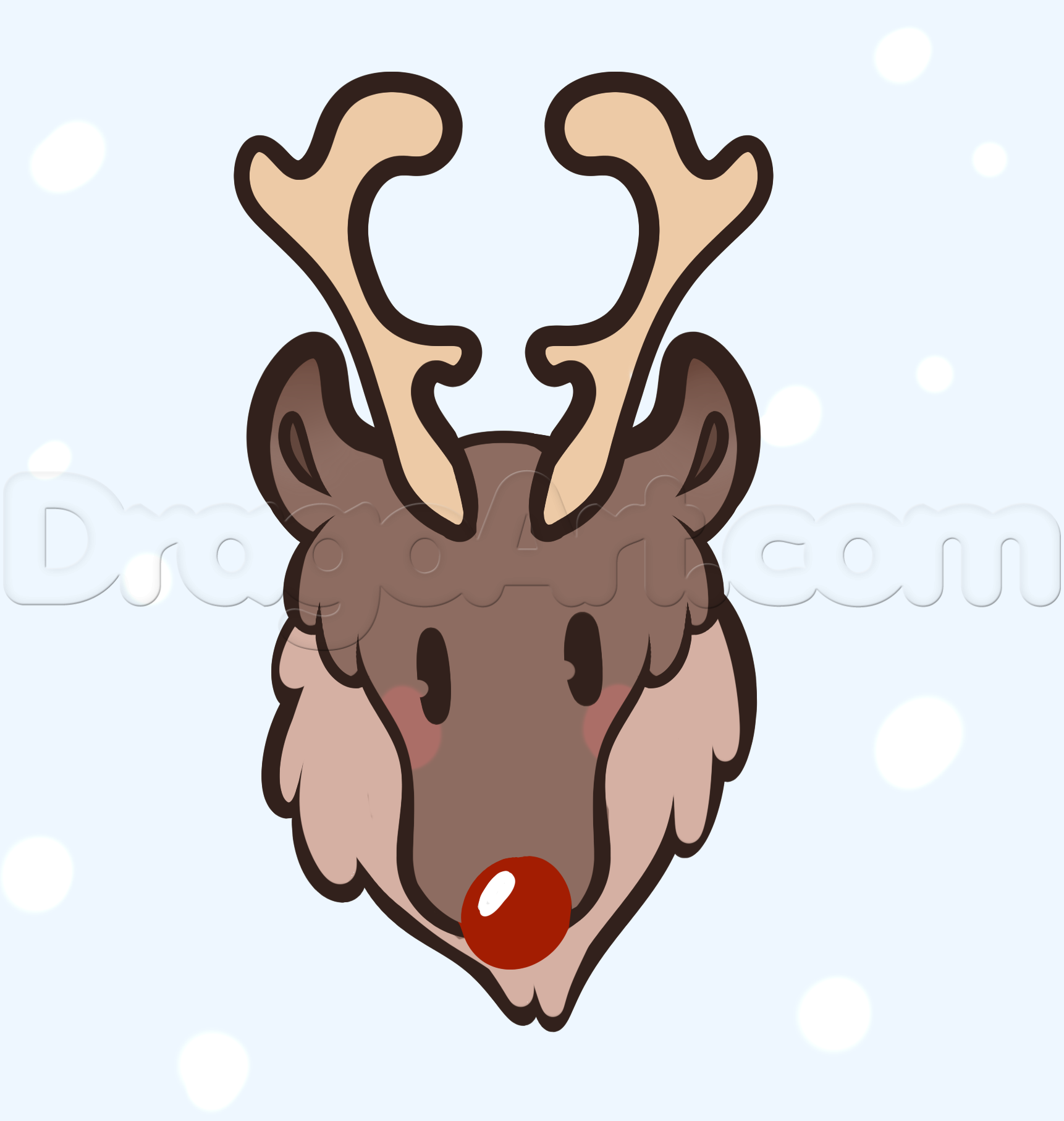 Easy Reindeer Drawing Free download on ClipArtMag