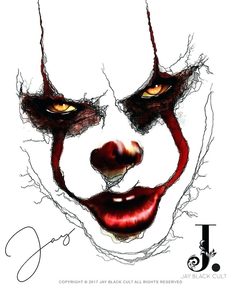 Evil Clown Face Drawings | Free download on ClipArtMag