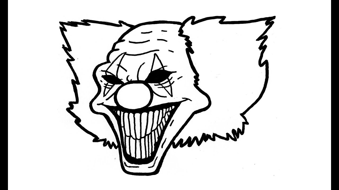 Evil Clown Face Drawings | Free download on ClipArtMag